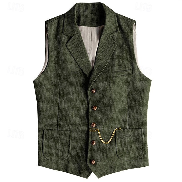 Desmond | Herringbone Tailored Waistcoat