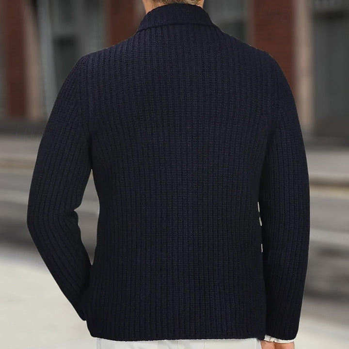 Callen | Ribbed Stand-Collar Cardigan