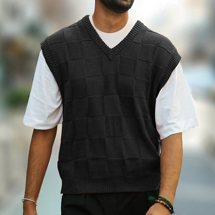 Maurice | Textured V-Neck Sweater Vest