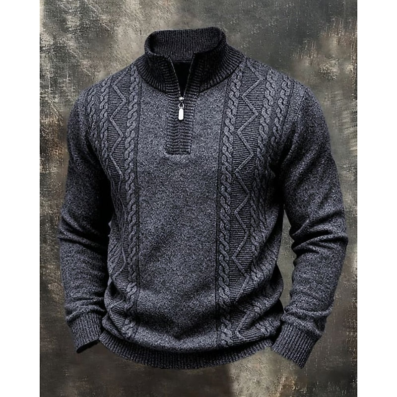 Simon | Cable-Knit Quarter-Zip Sweater