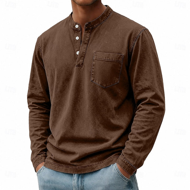 Blaine | Vintage Washed Henley Shirt