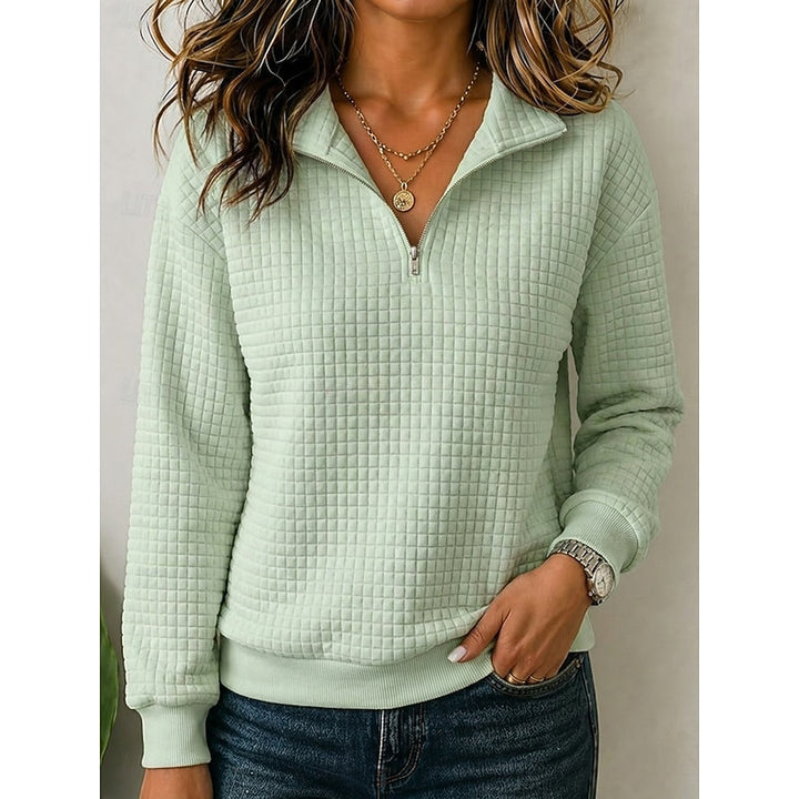 Annette | Textured Quarter-Zip Pullover