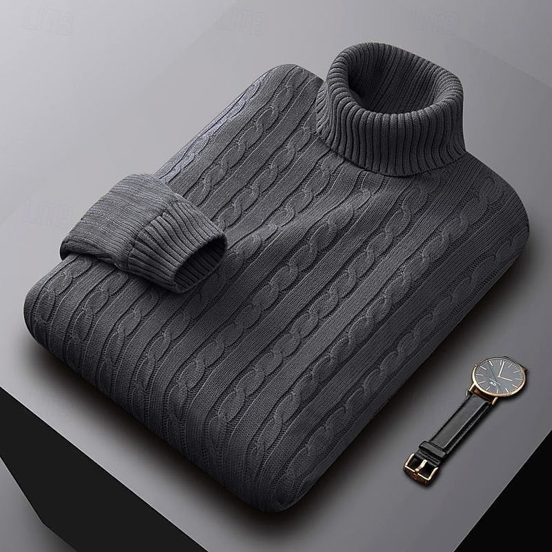 Rhys | Cable Knit Turtleneck Sweater