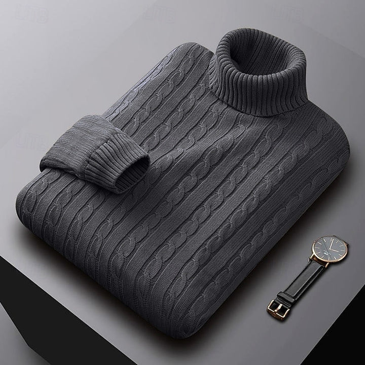 Rhys | Cable Knit Turtleneck Sweater