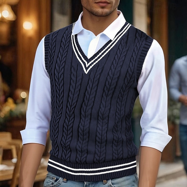 Edwin | Cable-Knit V-Neck Sweater Vest