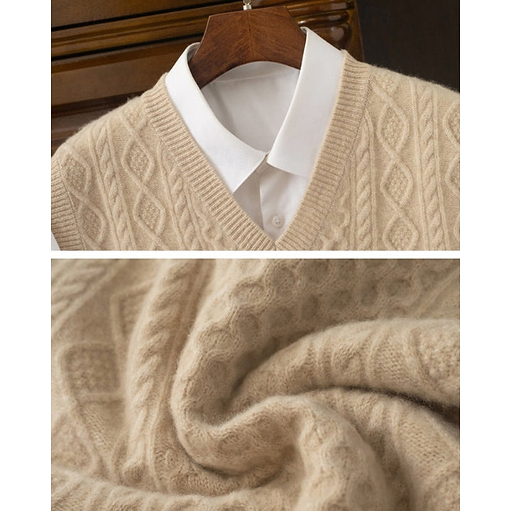 Cedric | Cable-Textured V-Neck Sweater Vest