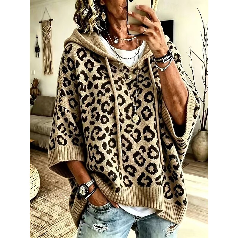 Marlena | Animal Print Hooded Sweater