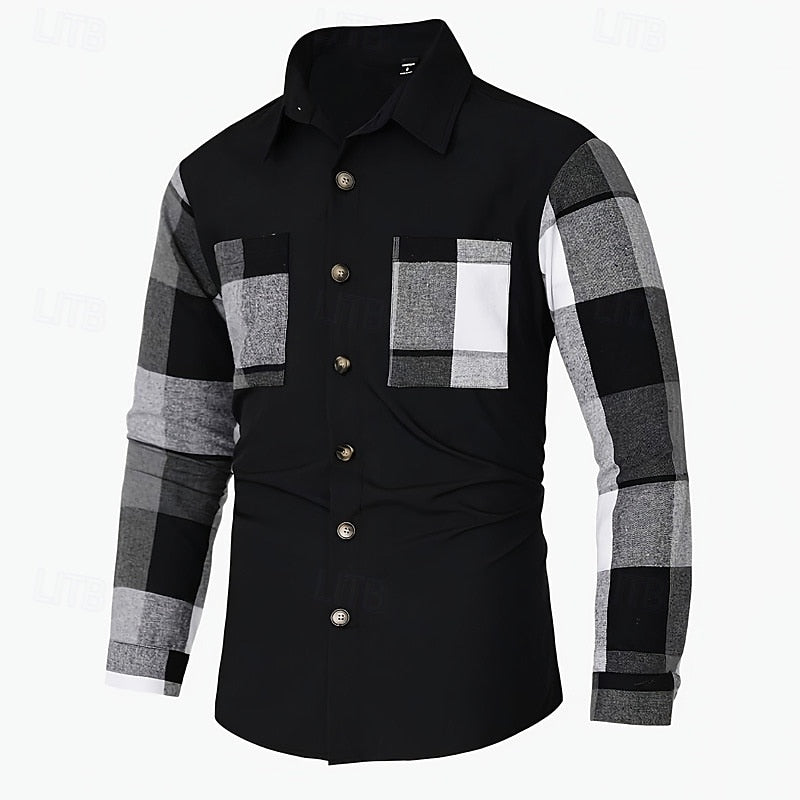 Elliot | Modern Patchwork Shirt Jacket
