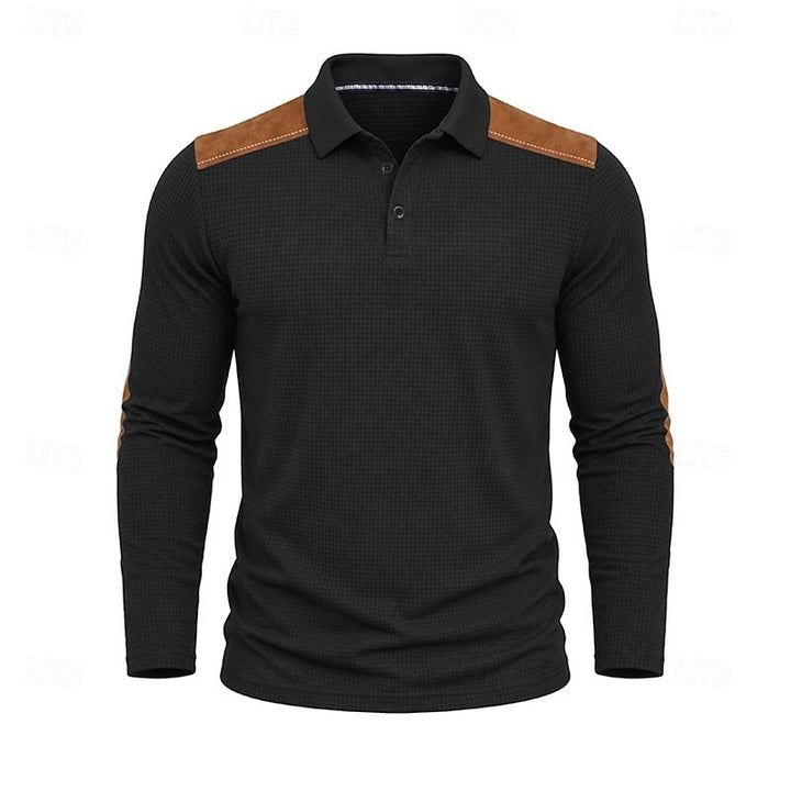 Bennett | Textured Colour Block Polo Shirt