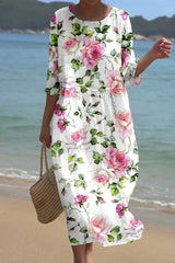 Florence | Timeless Floral Mid Sleeve Dress