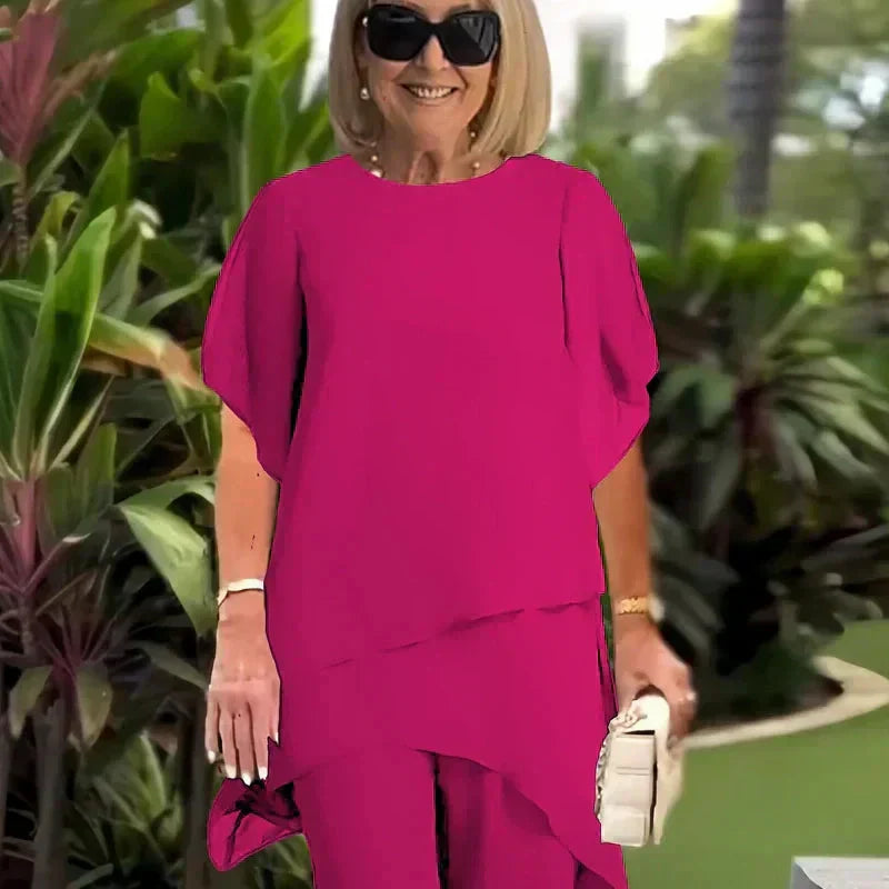 Everly | Draped Wide-Leg Trouser Set