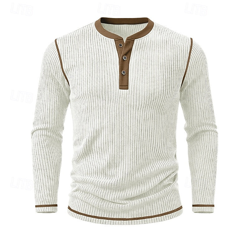 Jared | Ribbed Henley Shirt