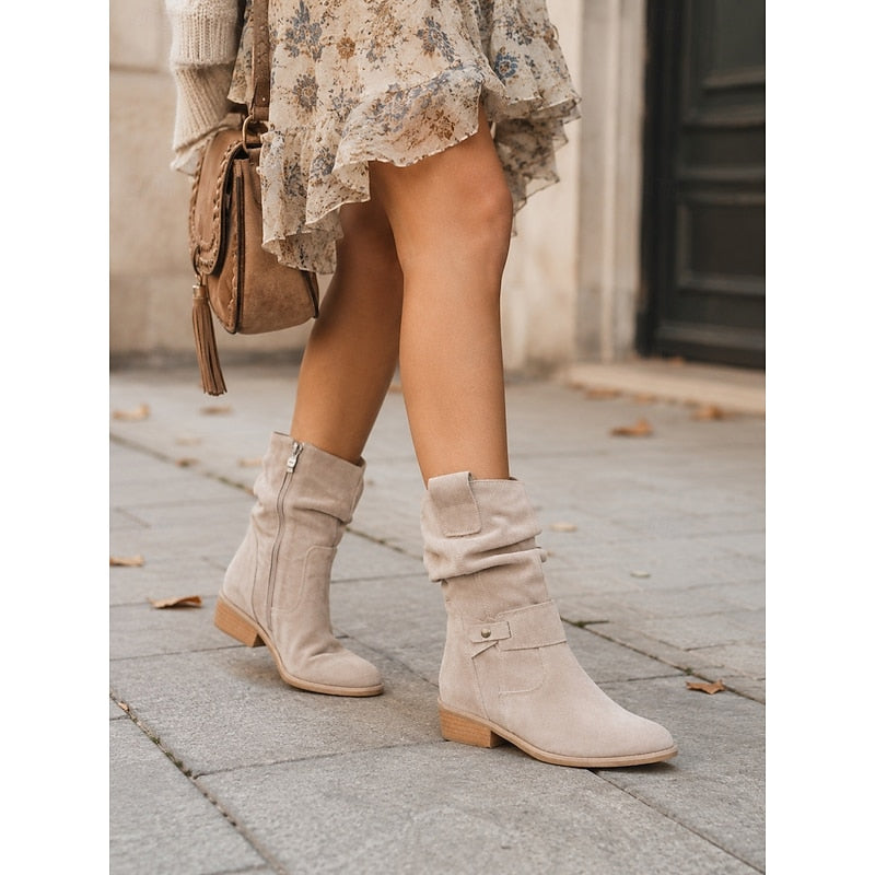 Tessa | Slouchy Buckle Ankle Boots