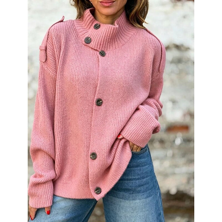 Diane | Buttoned Stand-Collar Cardigan