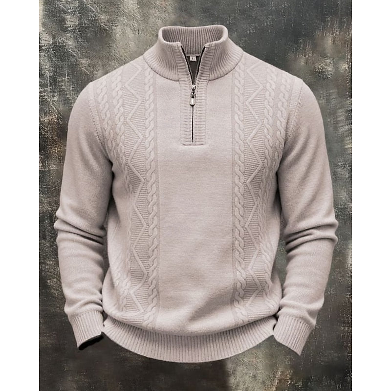 Simon | Cable-Knit Quarter-Zip Sweater