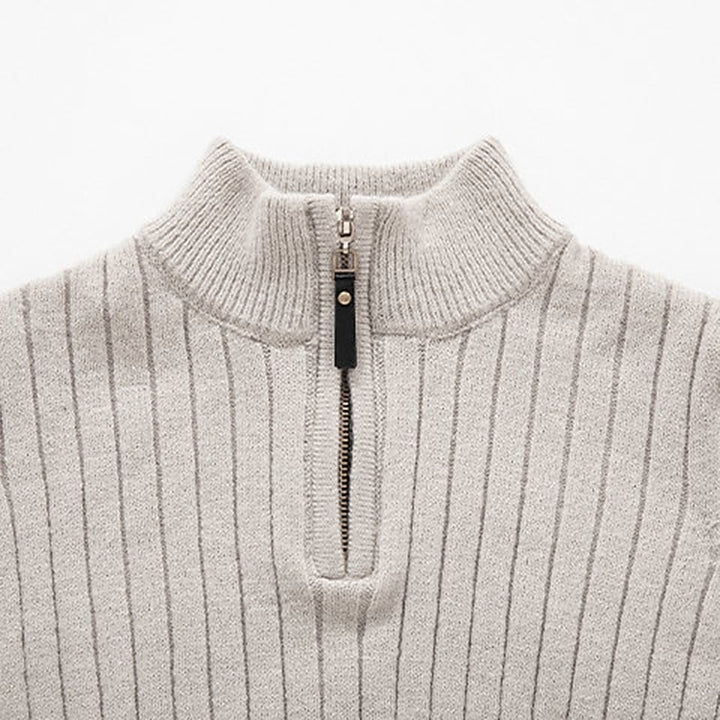 Gavin | Ribbed Quarter-Zip Sweater