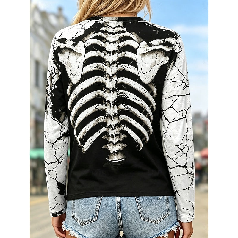 Bianca | Halloween Skeleton Long Sleeve Top