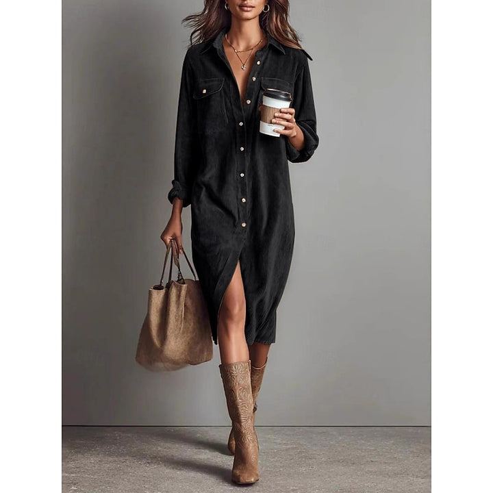 Cassandra | Relaxed Button-Front Shirt Dress