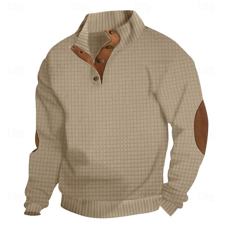 Garrett | Textured Standing-Collar Pullover