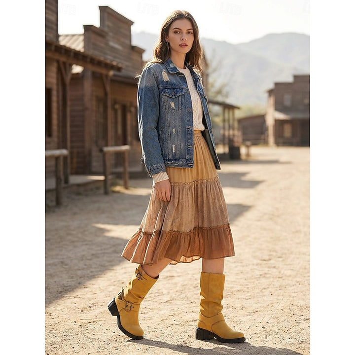 Sylvia | Buckle-Detail Mid-Calf Biker Boots