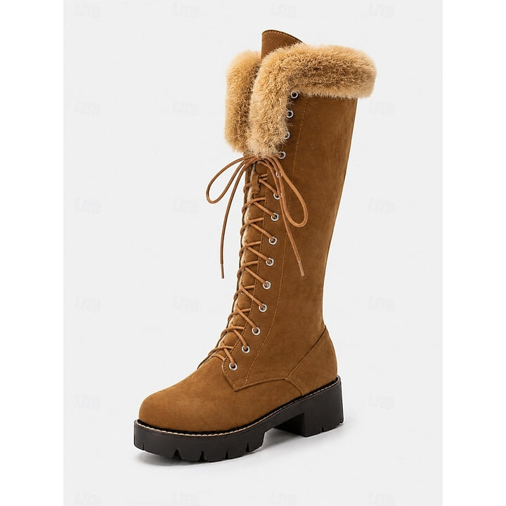 Aurelia | Cozy Lace-Up Knee-High Winter Boots