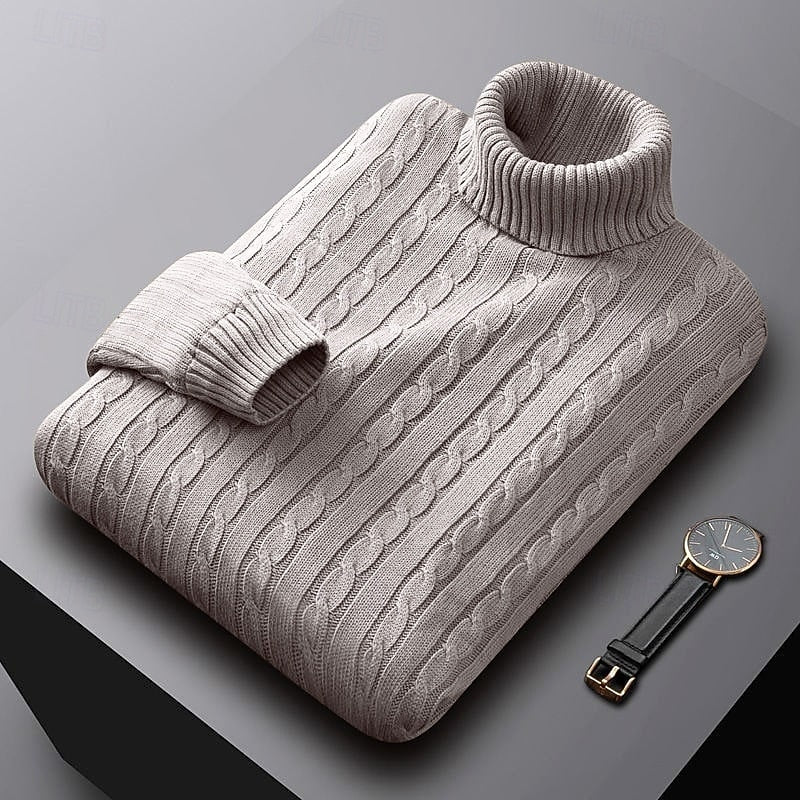 Rhys | Cable Knit Turtleneck Sweater