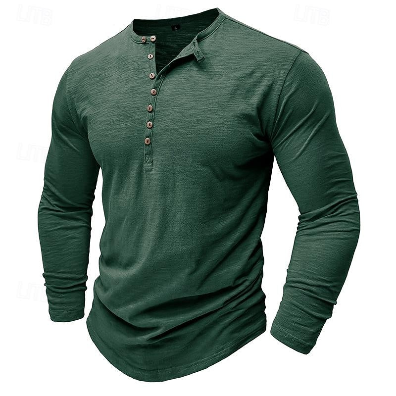 Ashton | Classic Long-Sleeve Henley Shirt