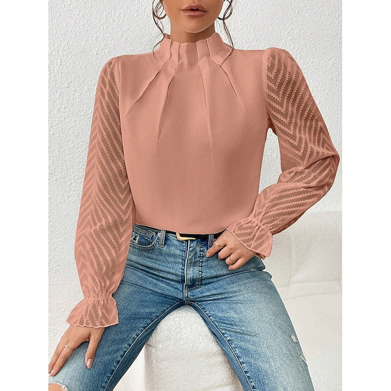 Elspeth | Elegant High-Neck Blouse