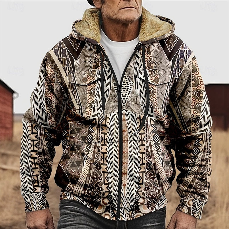 Elias | Patterned Zip Hooded Jacket