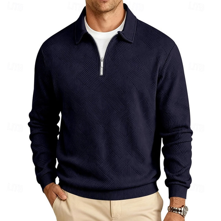 Reginald | Textured Quarter-Zip Pullover