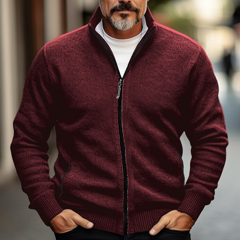 Howard | Stand-Collar Zip Cardigan
