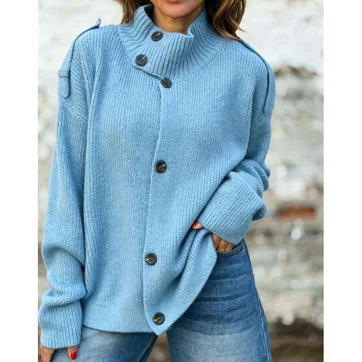 Diane | Buttoned Stand-Collar Cardigan