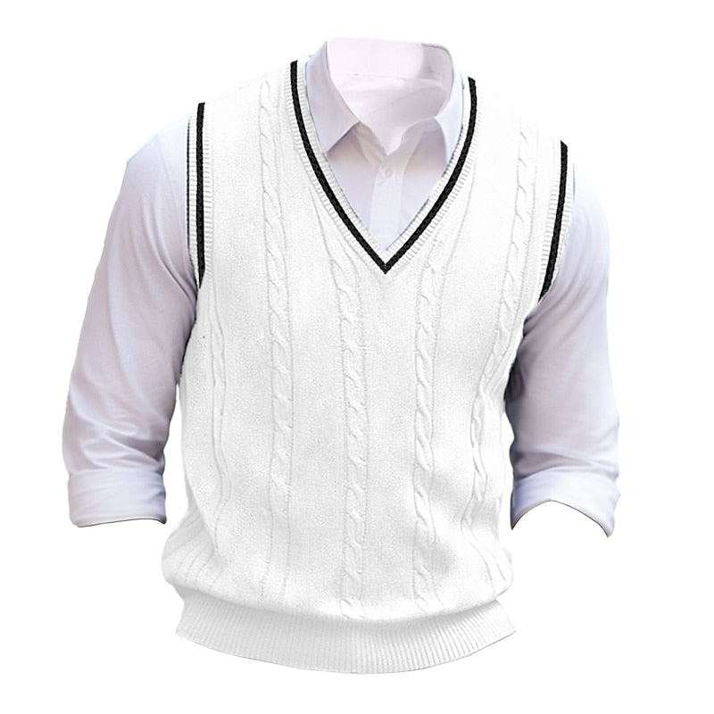 Oscar | Cable-Knit V-Neck Sweater Vest