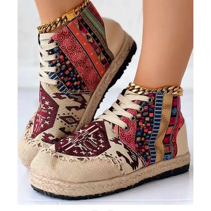 Talia | Boho Patterned High-Top Sneakers