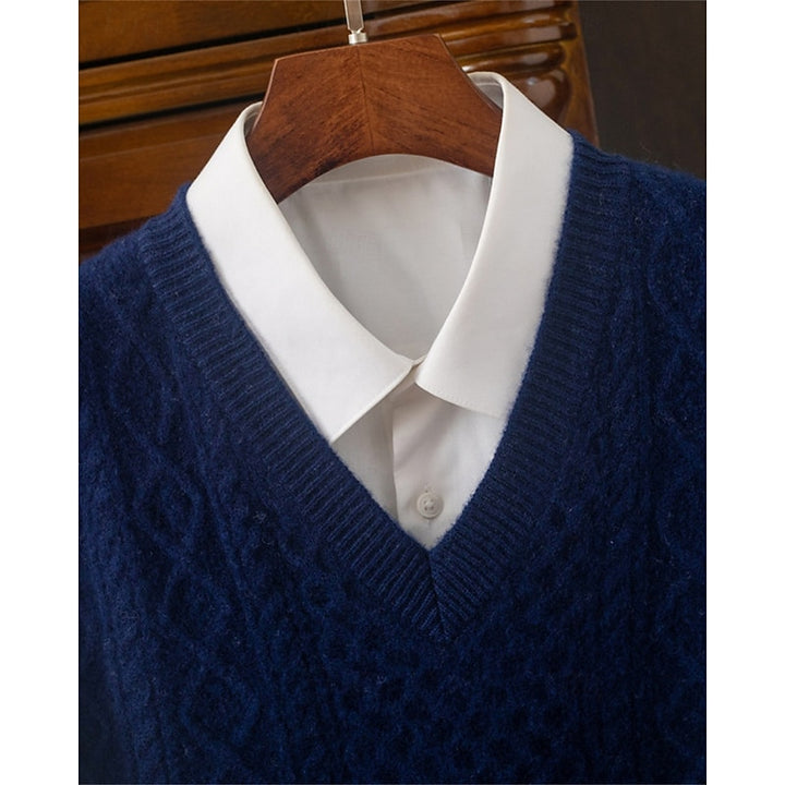 Cedric | Cable-Textured V-Neck Sweater Vest