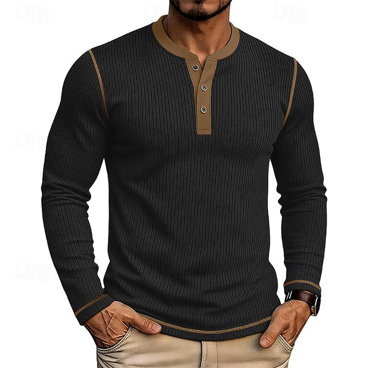 Jared | Ribbed Henley Shirt