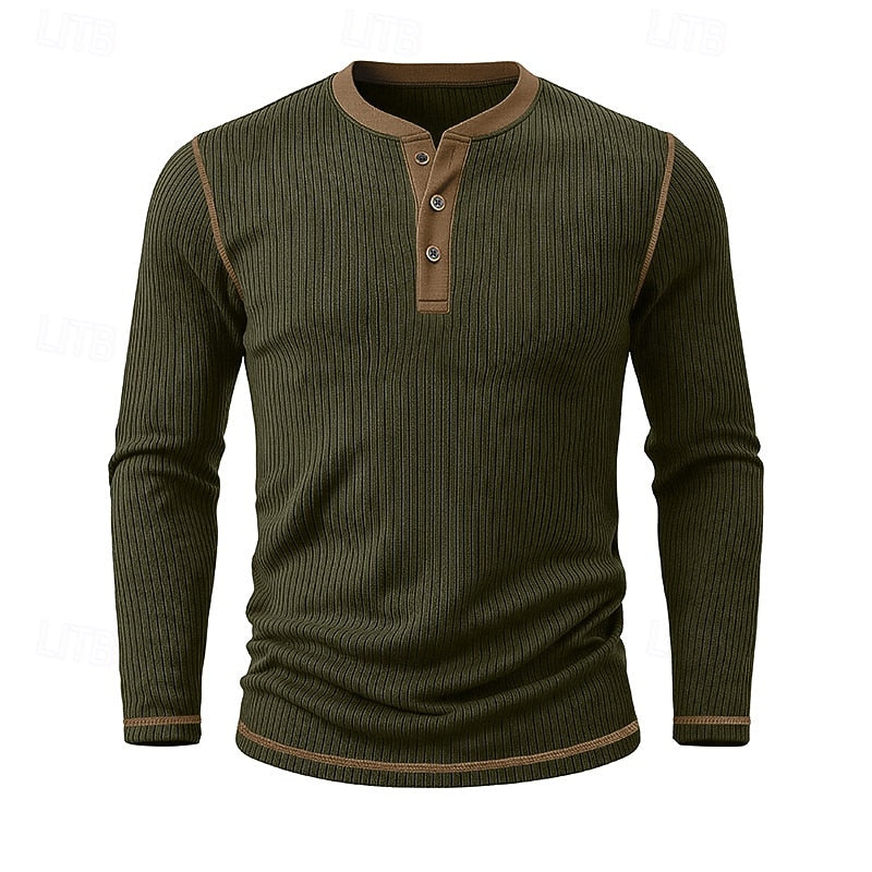 Jared | Ribbed Henley Shirt