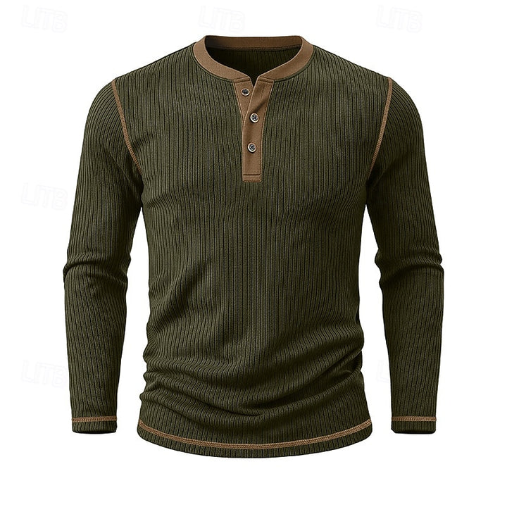 Jared | Ribbed Henley Shirt
