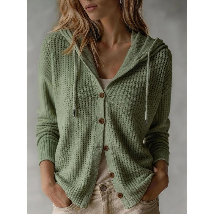 Frances | Hooded Button-Front Cardigan