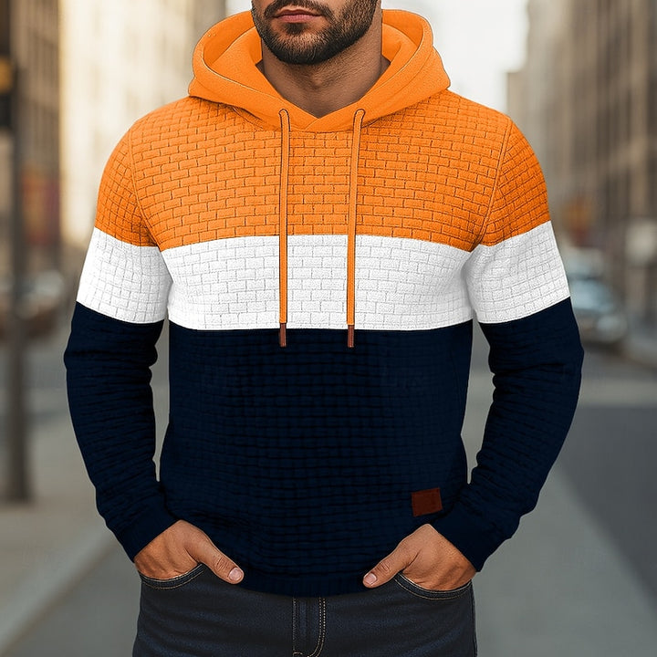 Hollis | Color-Block Textured Hoodie