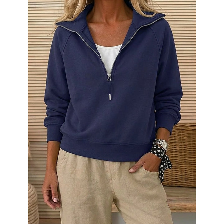 Cassandra | Quarter-Zip Lapel Sweatshirt
