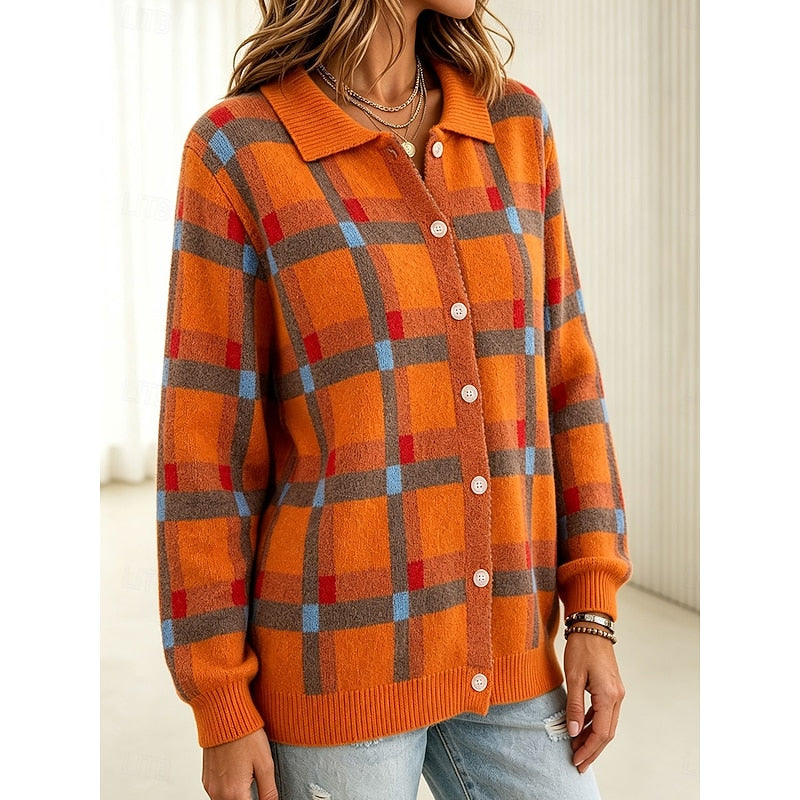 Rosalind | Classic Plaid Button Cardigan