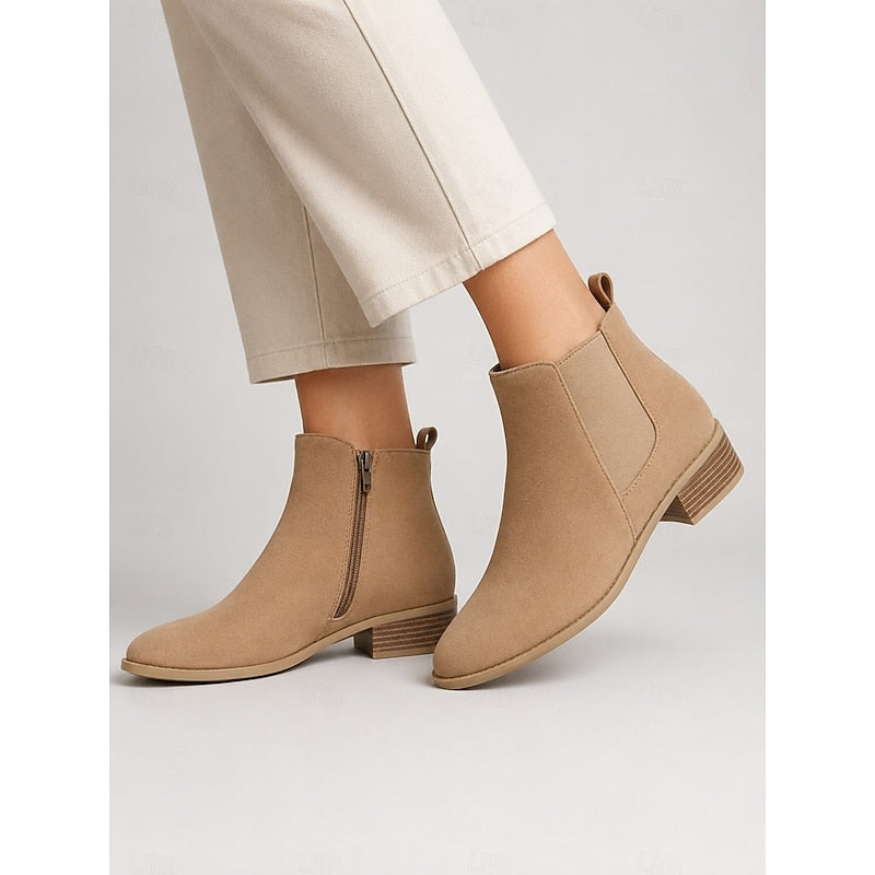 Vivienne | Pointed-Toe Block Heel Ankle Boots
