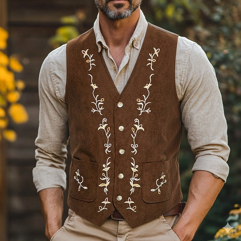 Otis | Embroidered Single-Breasted Waistcoat