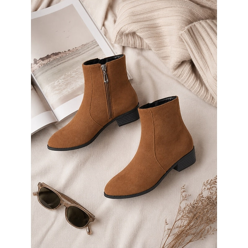 Sloane | Side-Zip Block Heel Ankle Boots