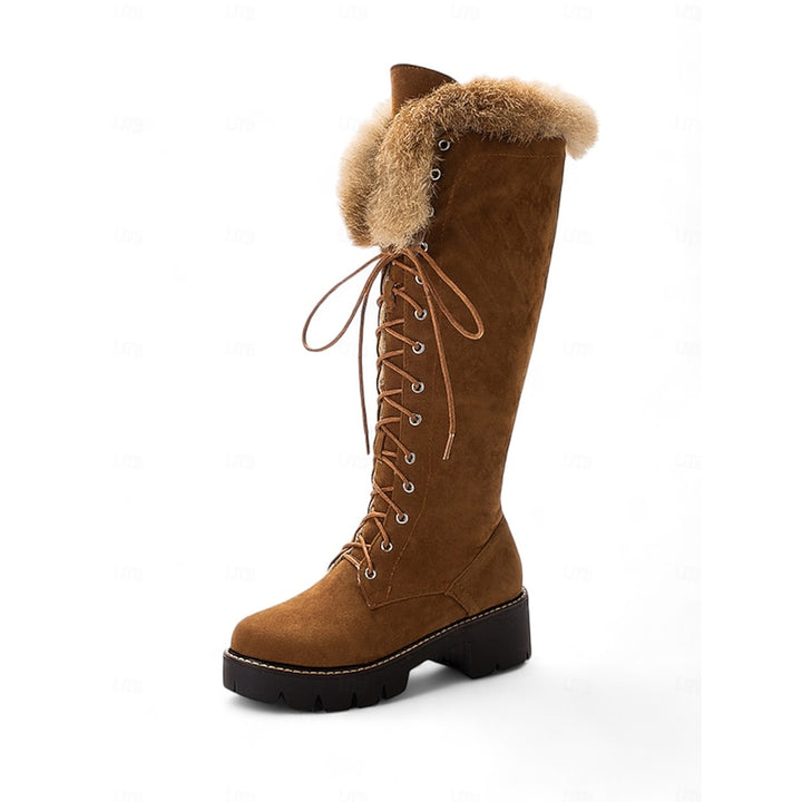 Aurelia | Cozy Lace-Up Knee-High Winter Boots