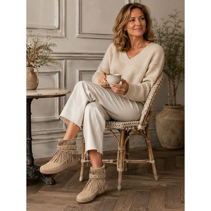 Susannah | Fringe Moccasin Ankle Boots