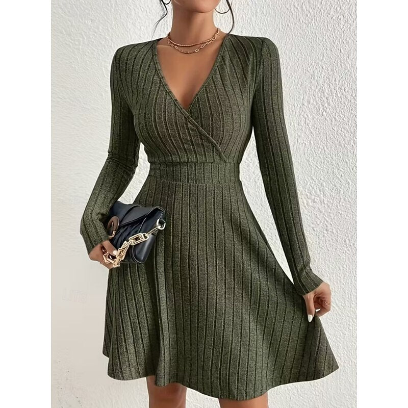 Yvonne | Wrap-Neck A-Line Dress