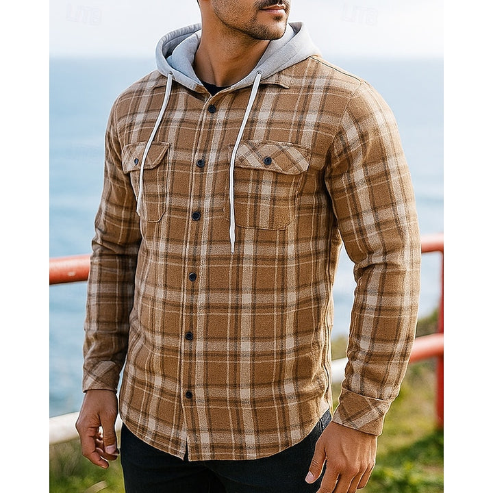 Emory | Rugged Hooded Plaid Shirt Jacket