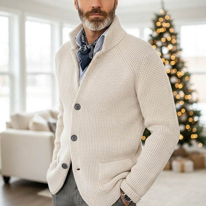 Archer | Textured Stand-Collar Cardigan